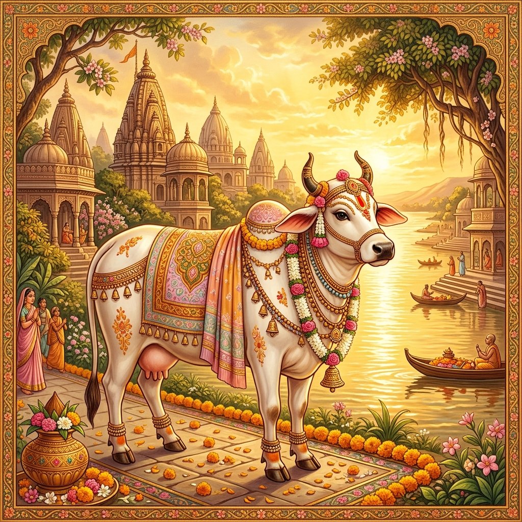 Gau Mata Seva and Fodder Offering in Mathura