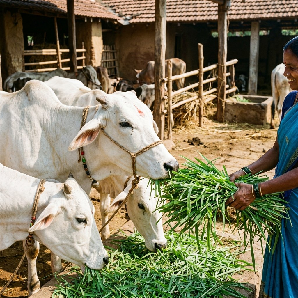 Gau Mata Seva and Fodder Offering in Mathura